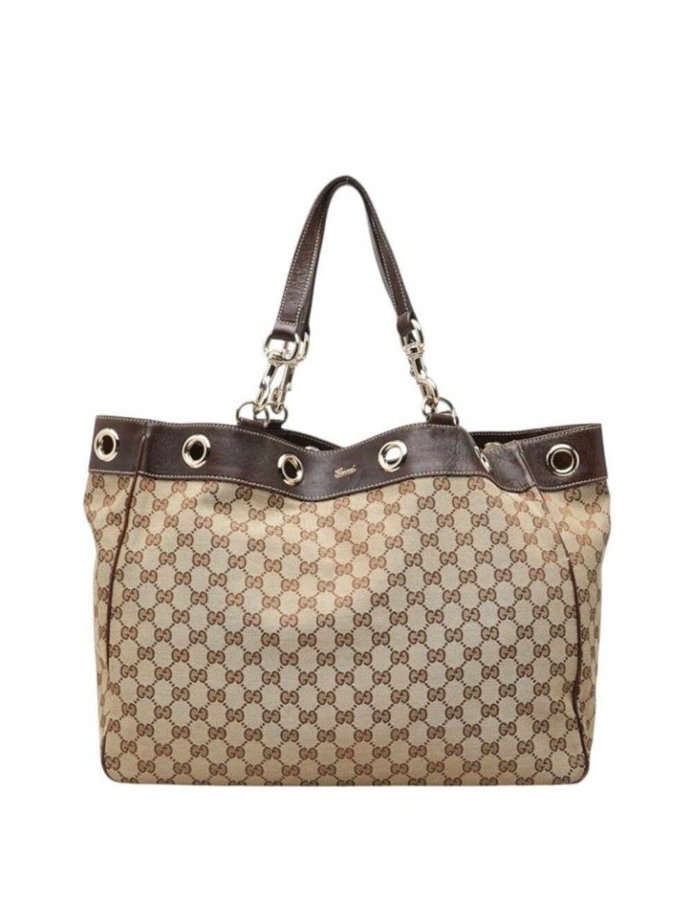 Gucci GG Canvas Tote Bag Beige Brown
